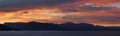 Greenland panorama at sunset