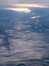 Greenland shores near Canada. Earth from above. Nature grandeur.