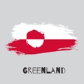 Greenland vector watercolor national country flag icon