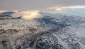 Greenlandic ice cap with frozen mountains and ridges aerial view, near Nuuk, Greenland Royalty Free Stock Photo