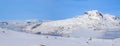 Greenlandic ice cap winter Sermitsiaq mountain and sea fjord panorama, Nuuk, Greenland Royalty Free Stock Photo