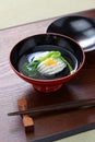 Greenling soup, ainame-wan, japanese kaiseki cuisine Royalty Free Stock Photo