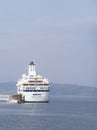 Greenock, Scotland, UK, March 24th 2021, World Odyssey passenger ship during cruise with tourists travelling stopping at