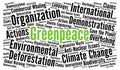 Greenpeace word cloud Royalty Free Stock Photo