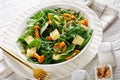 Greens, mushrooms, cheese salad in a bowl Royalty Free Stock Photo