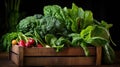 greens vegetable box Royalty Free Stock Photo
