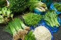 Greens vegetables bazaar asia Royalty Free Stock Photo