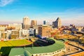 Greensboro skyline and construction with crane Royalty Free Stock Photo