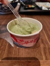 Greentea ice cream on the table Royalty Free Stock Photo