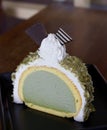 Greentea icecream cake Royalty Free Stock Photo