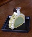 Greentea icecream cake Royalty Free Stock Photo