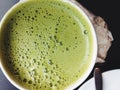 Greentea matcha latte background Royalty Free Stock Photo