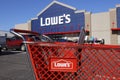 Greenville - Circa April 2018: Lowe's Home Improvement Warehouse. Lowe's operates retail home improvement appliance Royalty Free Stock Photo