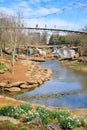 Greenville SC Liberty Bridge Falls Park Reedy River Royalty Free Stock Photo