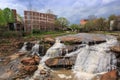 Greenville SC Reedy River Waterfalls Spring Royalty Free Stock Photo