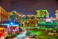 Greenville South Carolina near Falls Park River Walk at nigth. Royalty Free Stock Photo