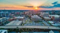 Greenville South Carolina SC Skyline Aerial at Sunset