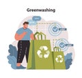 Greenwashing concept. Critical evaluation of eco-friendly claims.