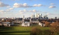 Greenwich and Canary Wharf panoramic view Royalty Free Stock Photo