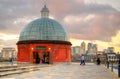 The Greenwich Foot Tunnel crosses beneath the River Thames in East London Royalty Free Stock Photo