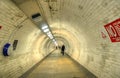 The Greenwich Foot Tunnel crosses beneath the River Thames in East London Royalty Free Stock Photo