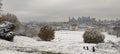 The Greenwich Park with white snows in winter at London, UK Royalty Free Stock Photo