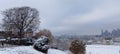 The Greenwich Park with white snows in winter at London, UK Royalty Free Stock Photo