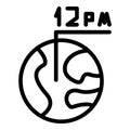 Greenwich timezone icon outline vector. Time zone