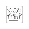 Greenwood line color icon. Isolated vector element. Outline pictogram