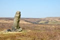 The greenwood stone a historic 16th century boundary marking the borders of midgley and wadworth moor in calderdale west yorkshire
