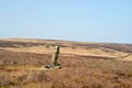 The greenwood stone a historic 16th century boundary marking the borders of midgley and wadworth moor in calderdale west yorkshire