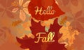 Greeting of autumn on an abstract background.