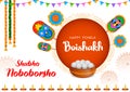 greeting background for Pohela Boishakh, Bengali Happy New Year celebrated in West Bengal and Bangladesh