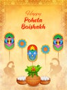 greeting background for Pohela Boishakh, Bengali Happy New Year celebrated in West Bengal and Bangladesh