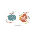 Greeting card or another hipster design element. Fruit, concept for print.