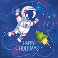 Greeting card with astronaut