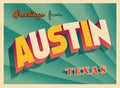 Greetings from Austin, Texas, USA - Wish you were here! Royalty Free Stock Photo