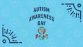Greeting card with autism awareness day message