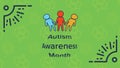 Greeting card with autism awareness month message