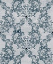 Greeting card baroque ornamented background Vector. Royal luxury texture floral decor. Blue colors