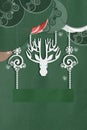 Greeting card with beautiful deer