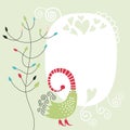 Greeting card with bird