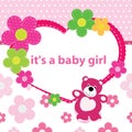 Greeting card with the birth of a baby girl Royalty Free Stock Photo