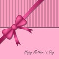 Happy woman`s day. Gift box with a bow in the form of a postcard. Vector illustration. Royalty Free Stock Photo