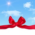 Greeting card with bow Royalty Free Stock Photo