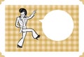 Greeting card with cartoon disco dancer