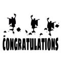 Greeting card - Celebration Education Graduation Student Success Learning Concept. Illustration background Royalty Free Stock Photo
