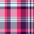Greeting card check seamless pattern, underwear plaid fabric vector. Content texture textile tartan background in light and red