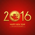 Greeting card for Chinese New Year 2016. Royalty Free Stock Photo