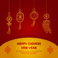 Greeting card chinese new year , poster or banner design, chinese font is mean lucrative